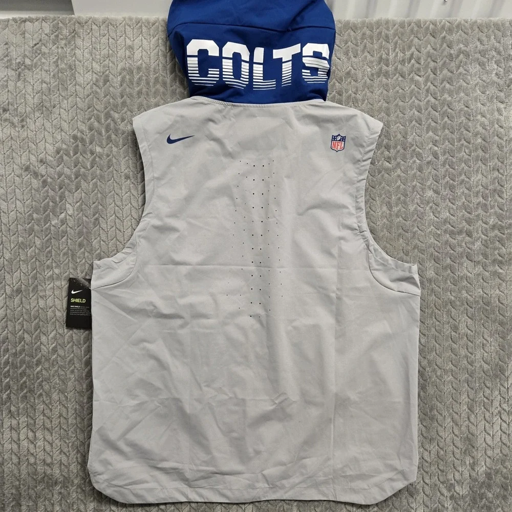 NWT Men's Nike Shield On-Field Indianapolis Colts‎ Hooded Sleeveless Jacket XL